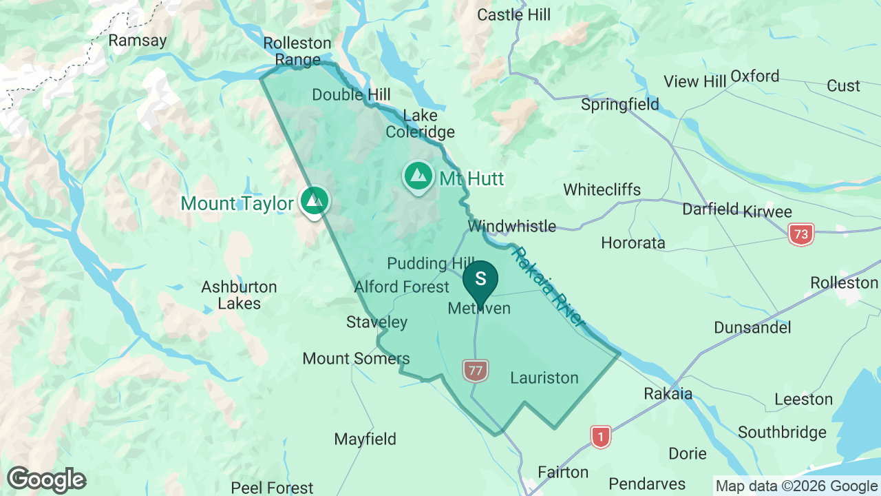 Mount Hutt College static school zone map