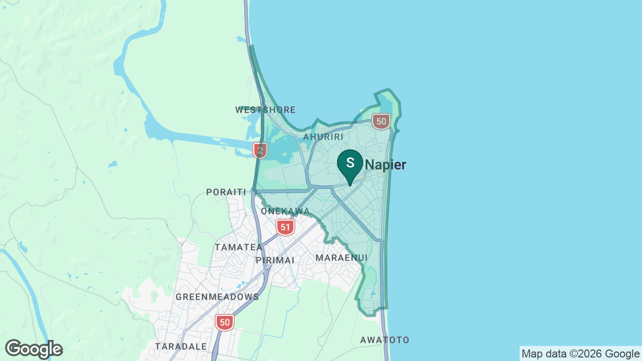 Napier Intermediate static school zone map