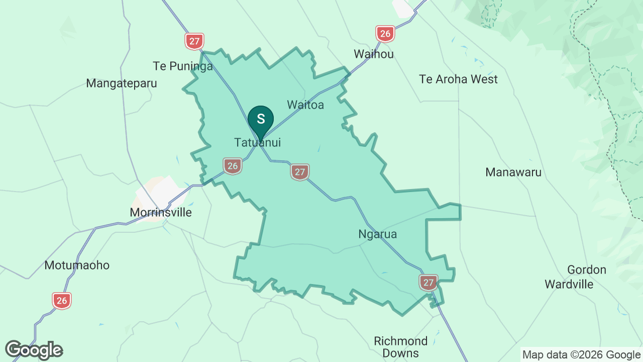 Tatuanui School static school zone map