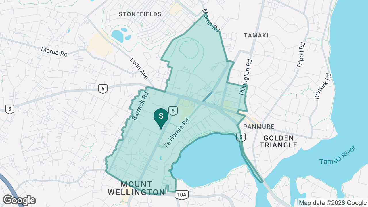 Panmure District School static school zone map