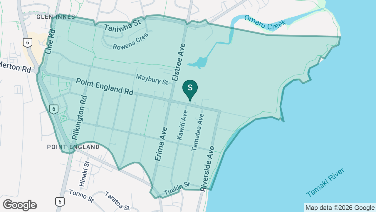 Pt England School static school zone map