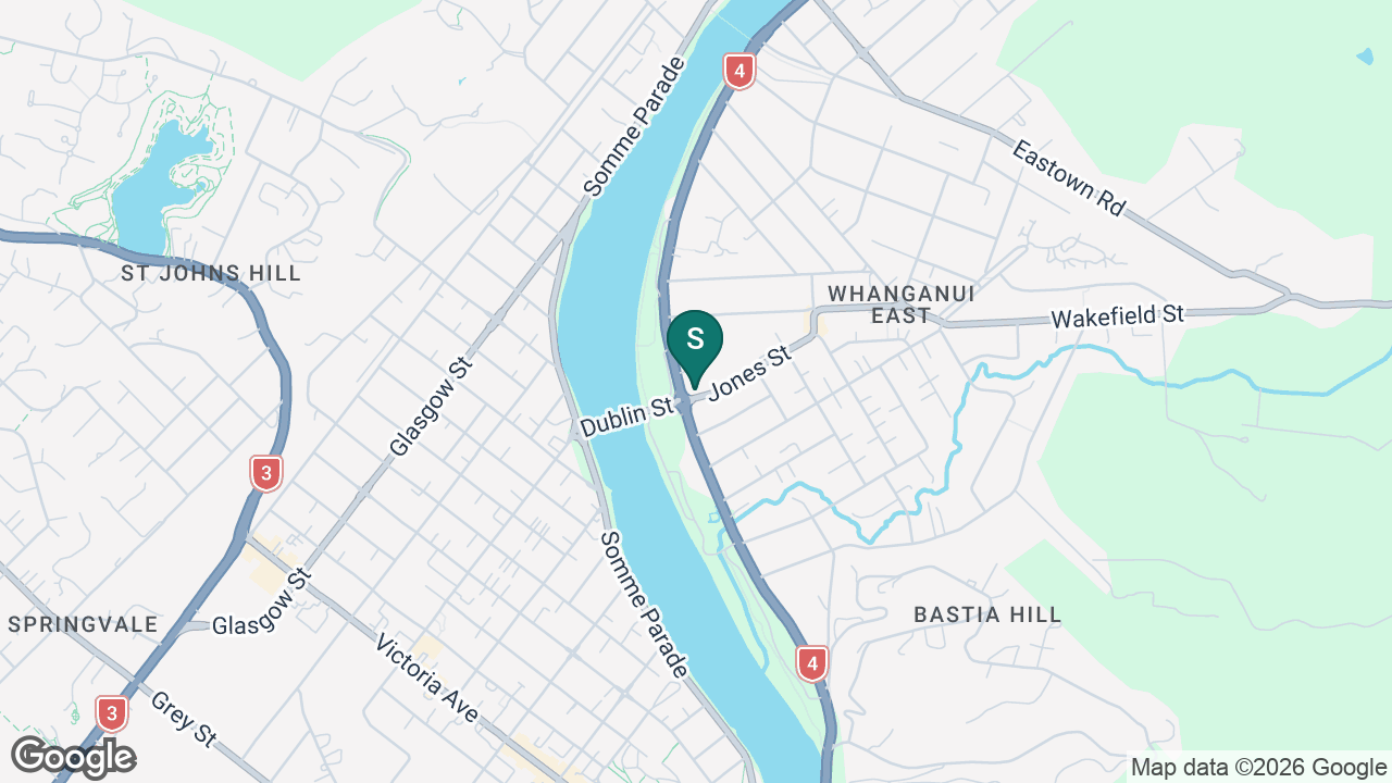 Whanganui Girls' College static school zone map