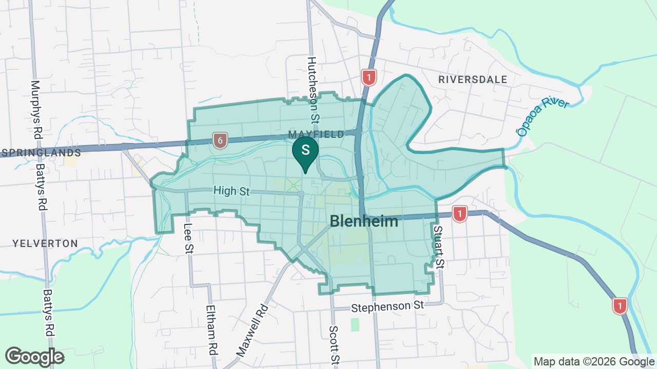 Blenheim School static school zone map