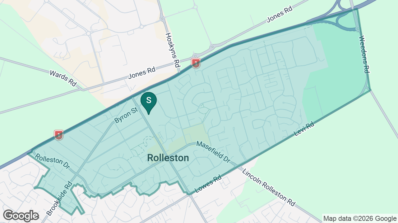 Rolleston School static school zone map