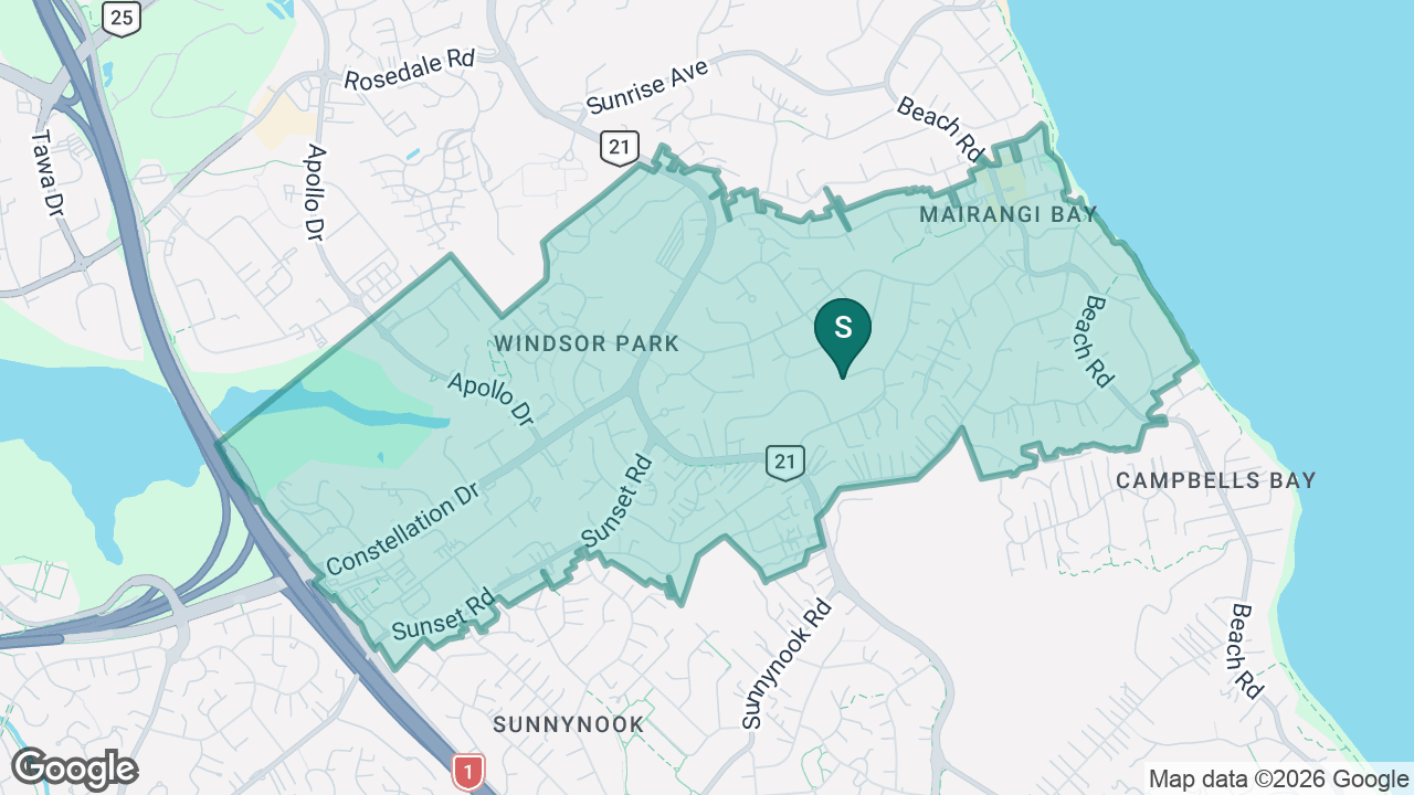 Mairangi Bay School static school zone map
