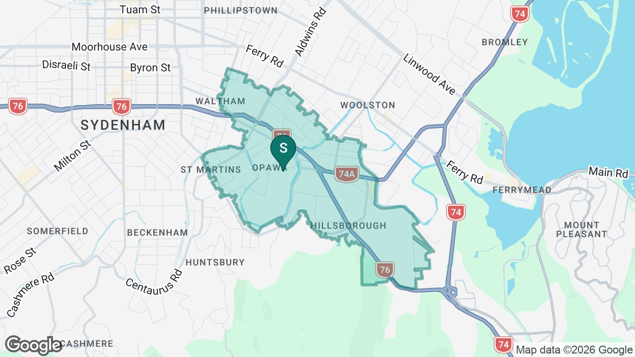 Te Kura o Ōpāwaho – Opawa School static school zone map