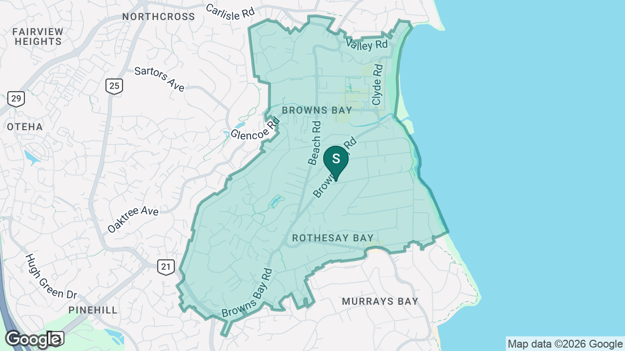 Browns Bay School static school zone map