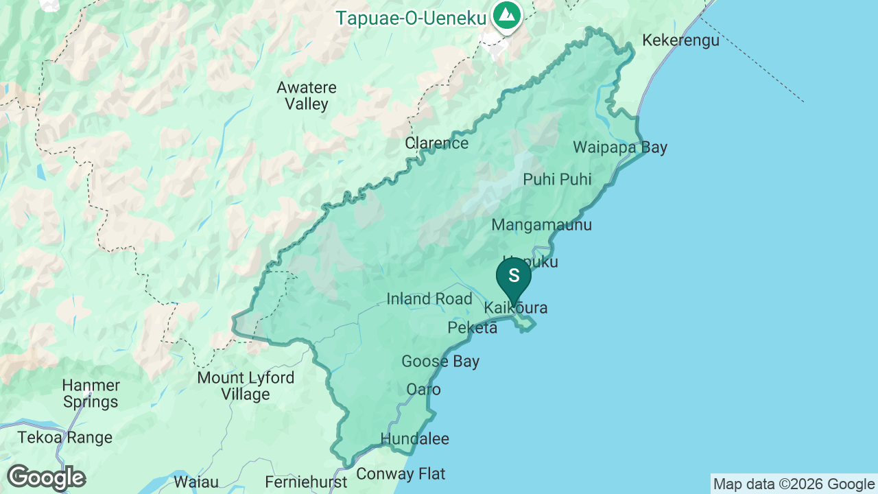 St Joseph's School (Kaikōura) static school zone map