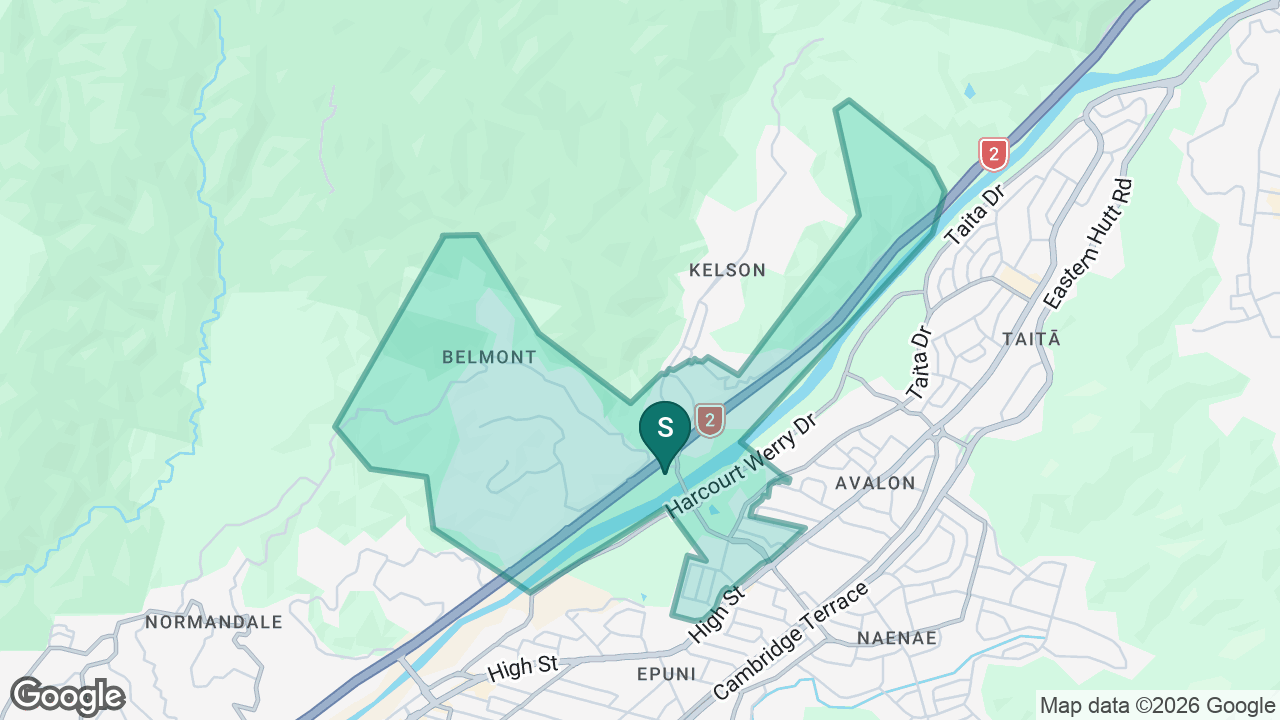 Belmont School (Lower Hutt) static school zone map