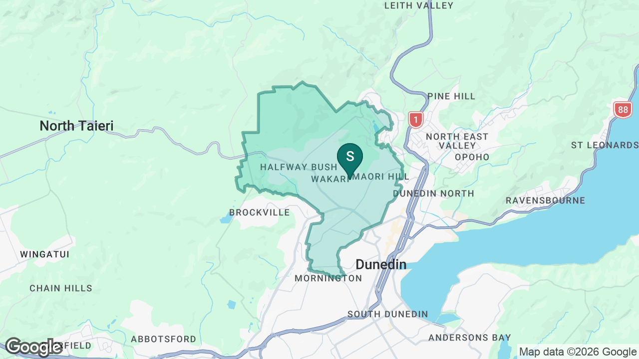 Balmacewen Intermediate static school zone map