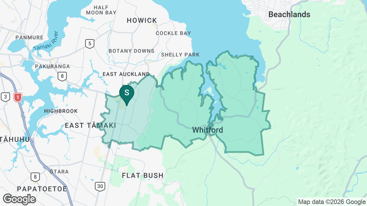 Botany Downs Secondary College static school zone map