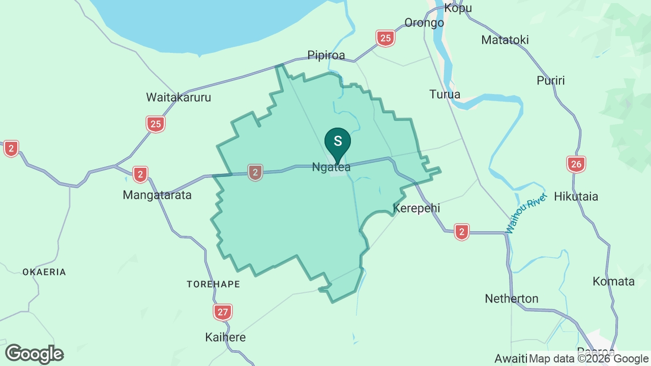 Ngatea School static school zone map