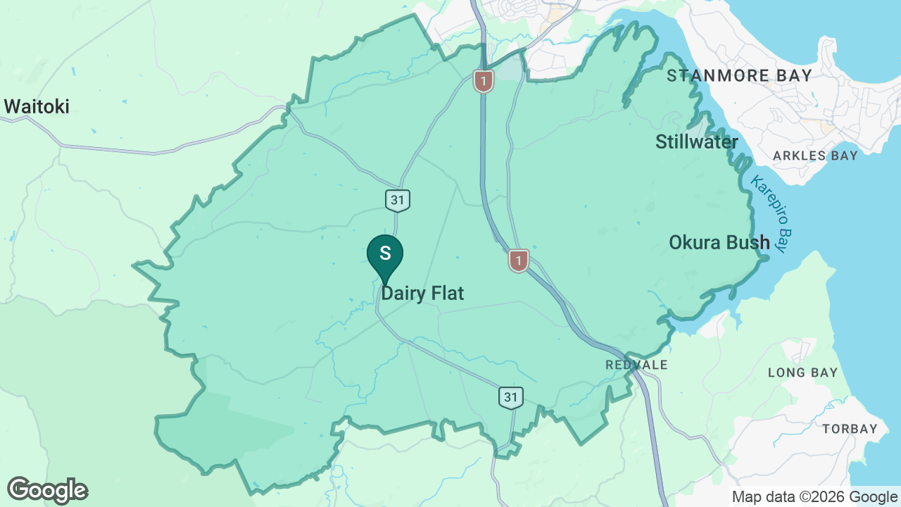 Dairy Flat School static school zone map