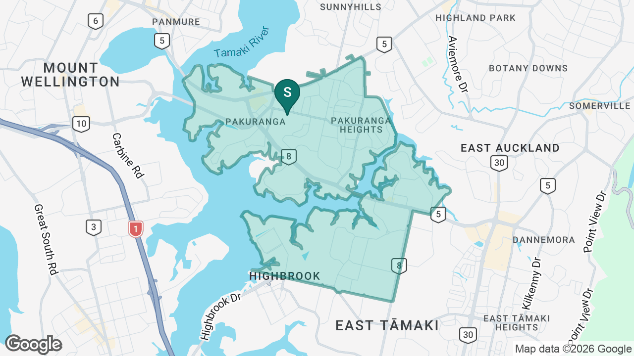 Pakuranga Intermediate static school zone map
