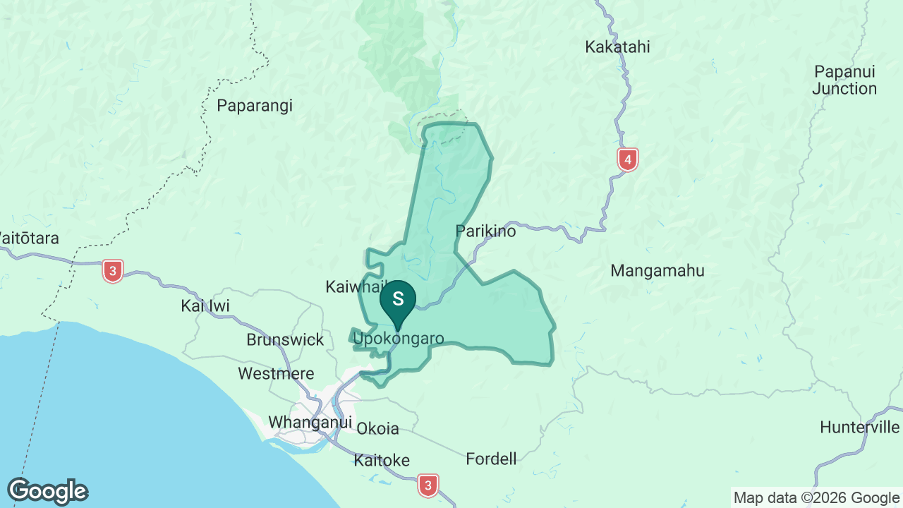 Upokongaro School static school zone map