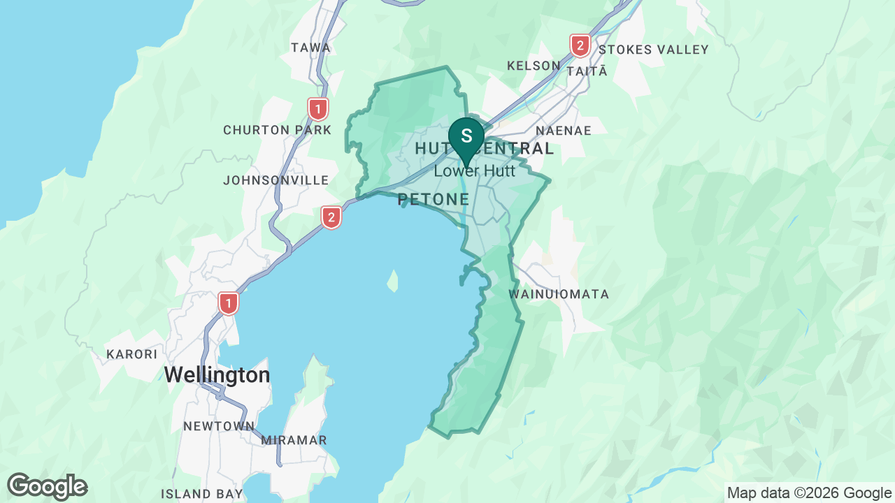 Hutt Valley High School static school zone map
