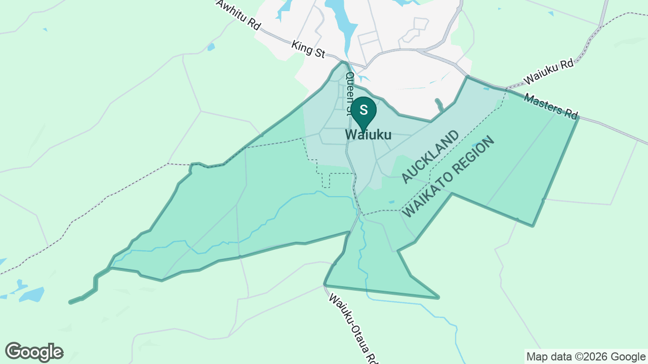 Waiuku Primary School static school zone map
