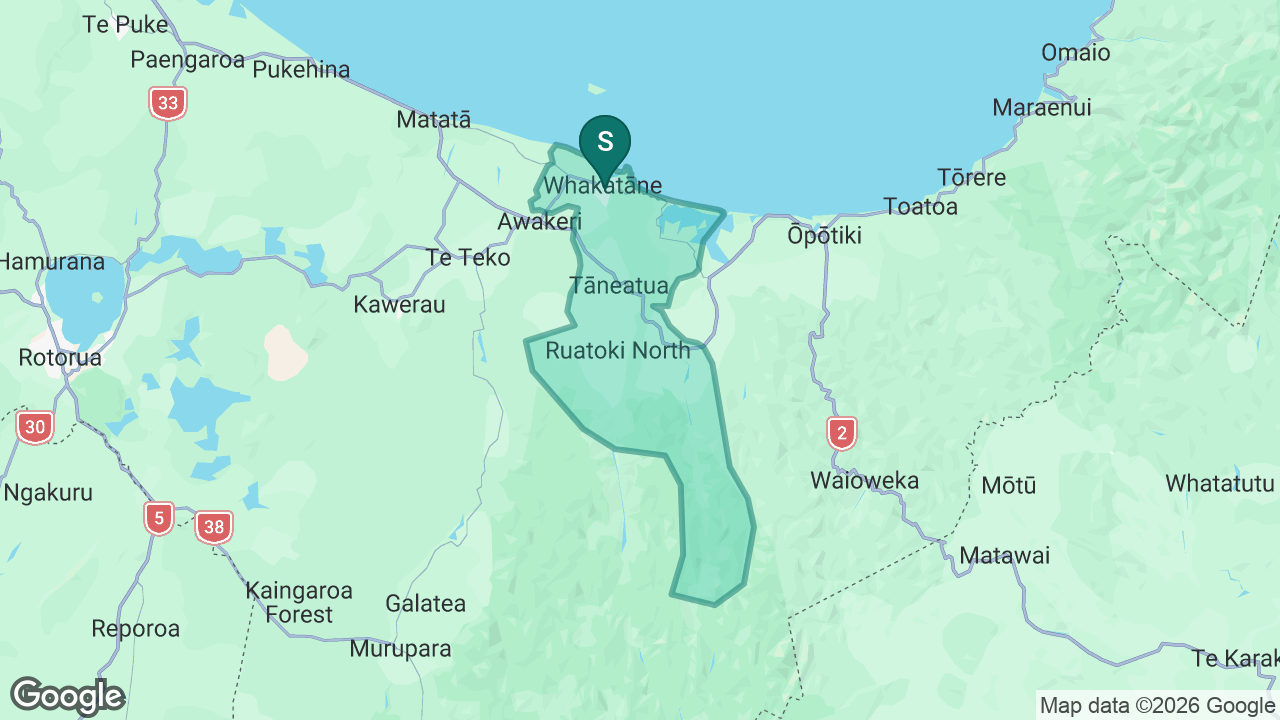 Whakatane High School static school zone map