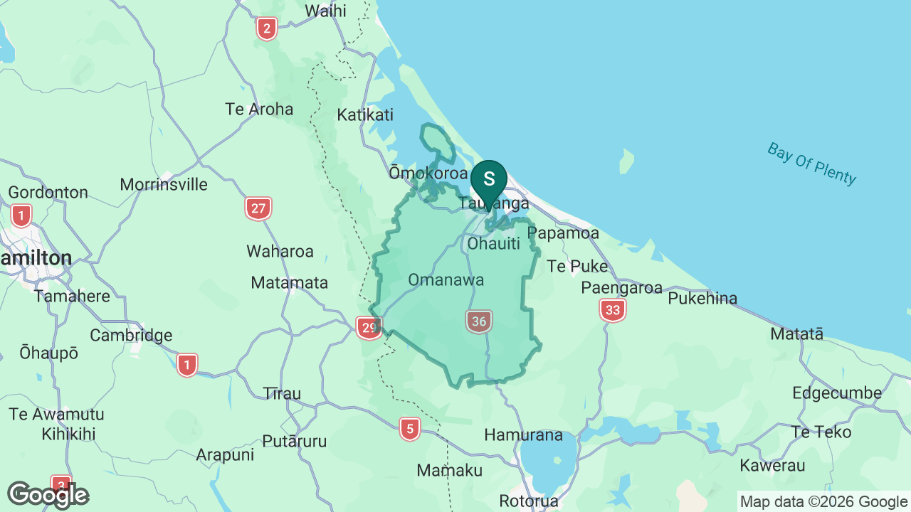 Tauranga Boys' College static school zone map