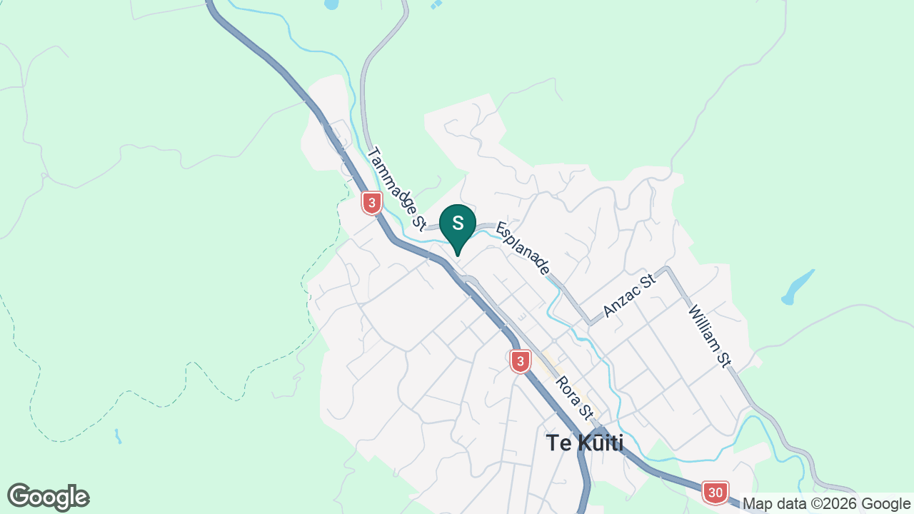 Te Kuiti Primary School static school zone map