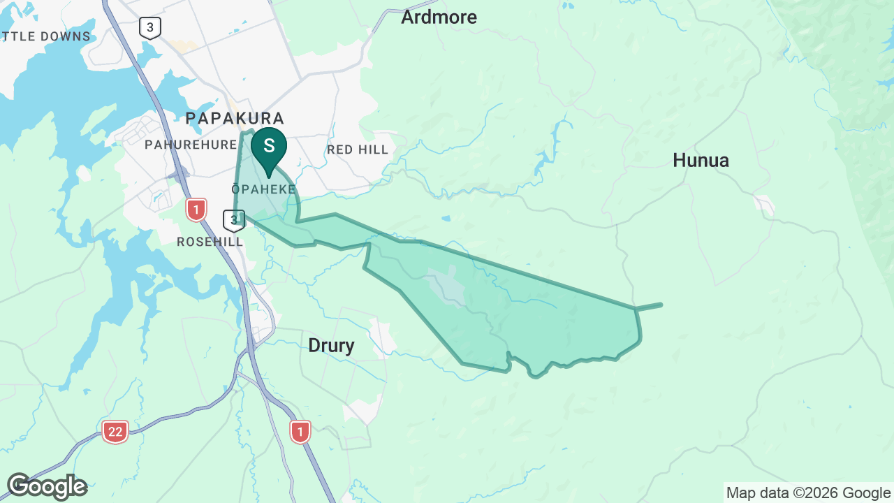 Opaheke School static school zone map