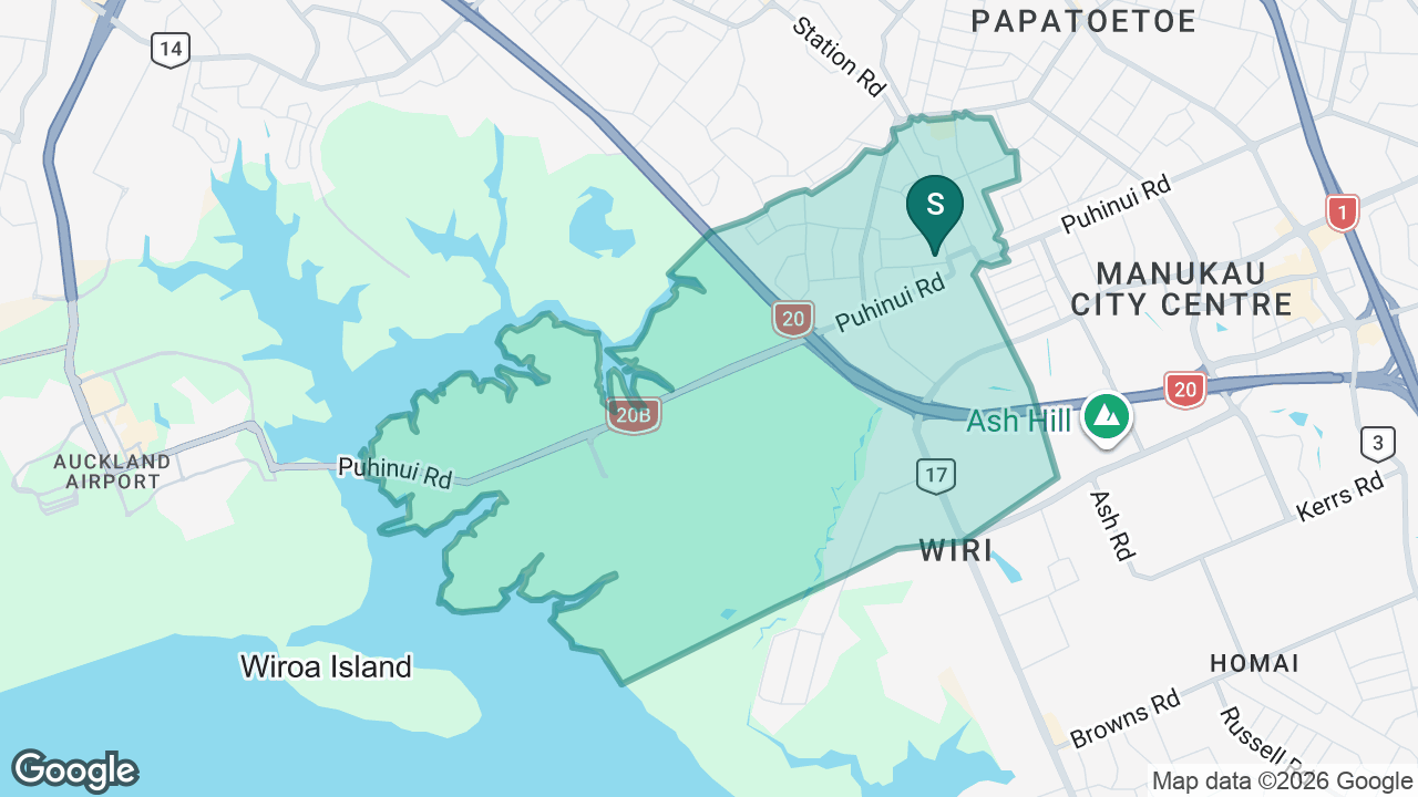 Papatoetoe South School static school zone map