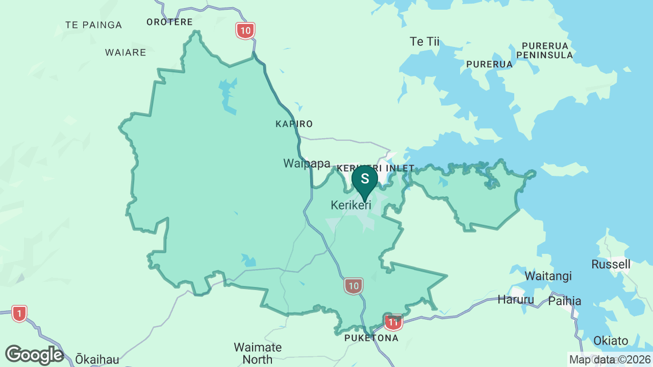 Kerikeri Primary School static school zone map