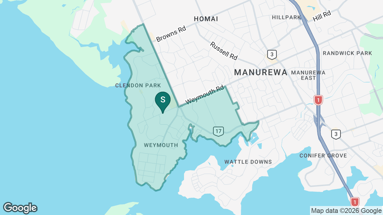 Waimahia Intermediate School static school zone map