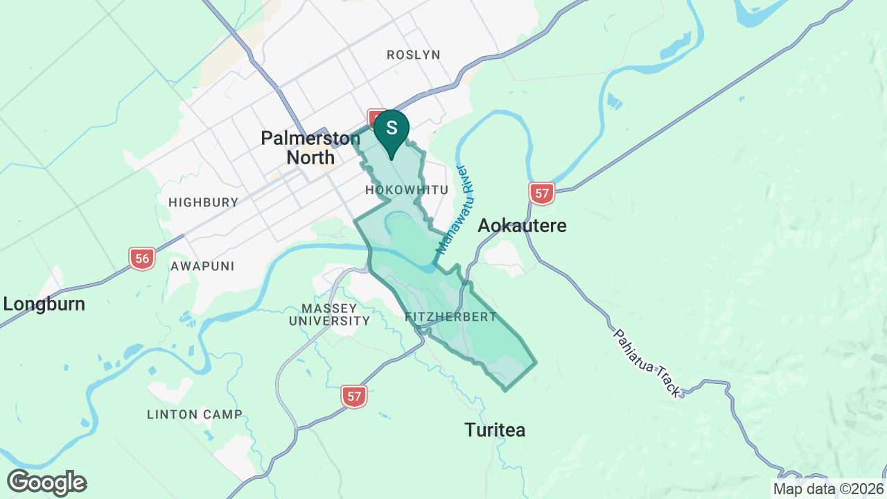 Hokowhitu School static school zone map