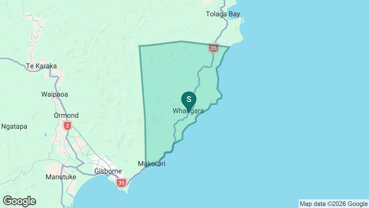 Whangara School static school zone map