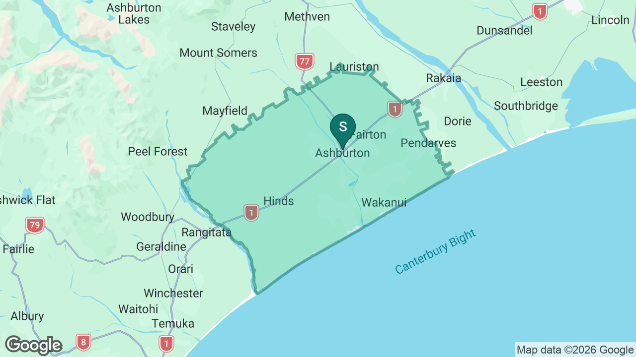 St Joseph's School (Ashburton) static school zone map