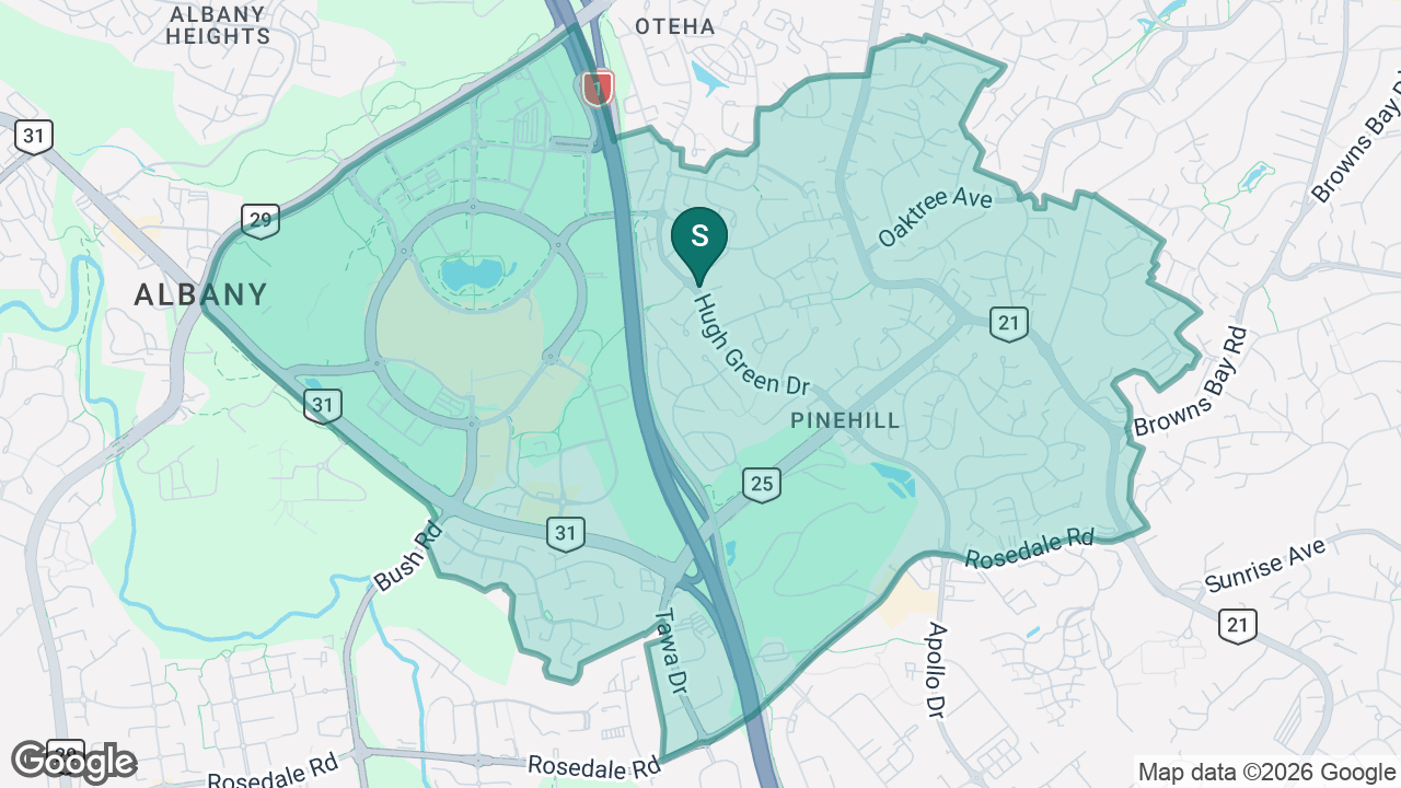 Pinehill School (Browns Bay) static school zone map
