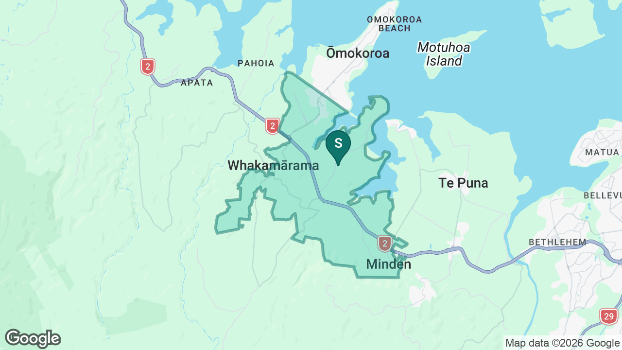 Omokoroa School static school zone map