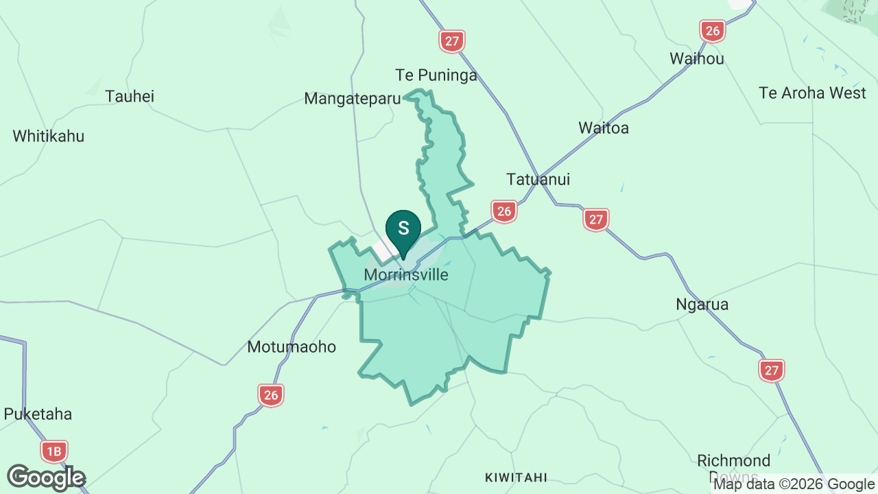 Morrinsville School static school zone map