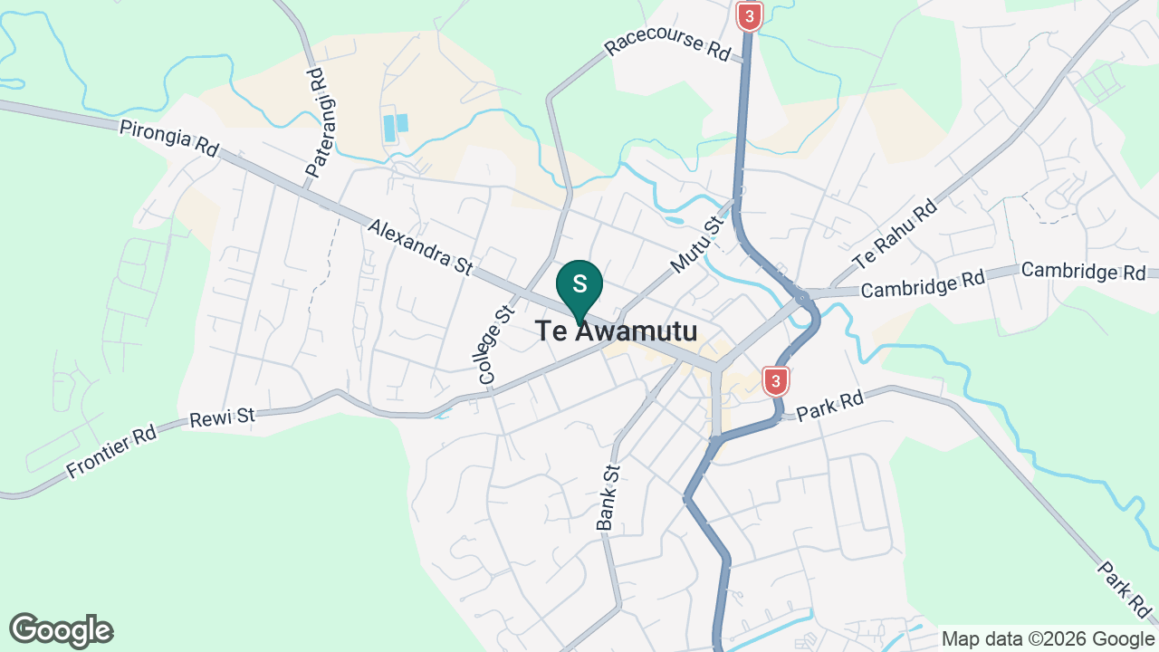 St Patrick's Catholic School (Te Awamutu) static school zone map
