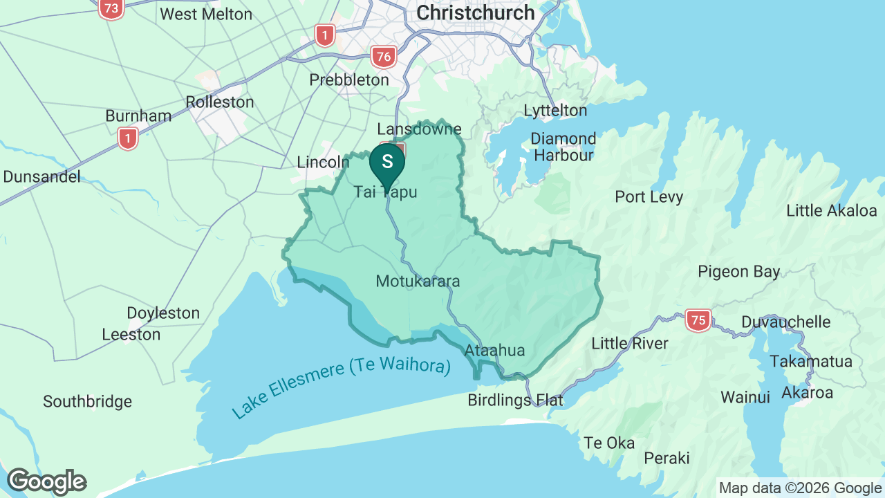 Tai Tapu School static school zone map