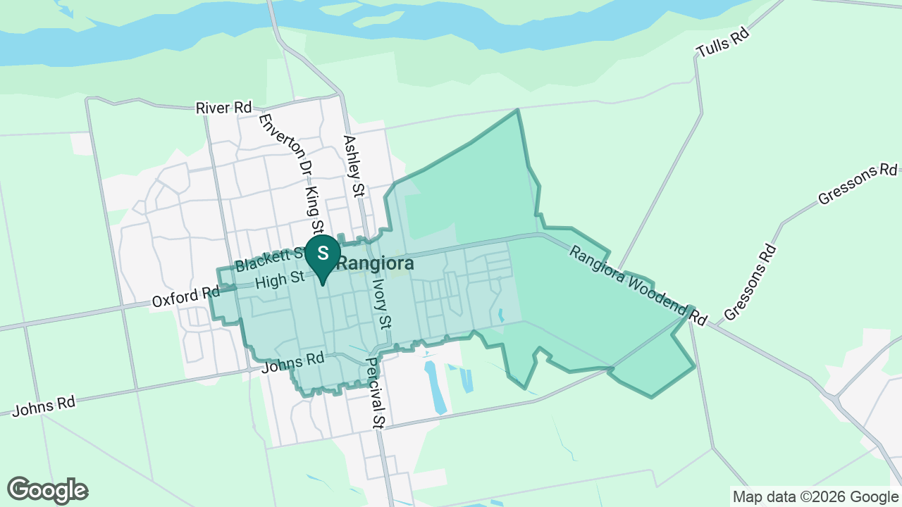 Rangiora Borough School static school zone map