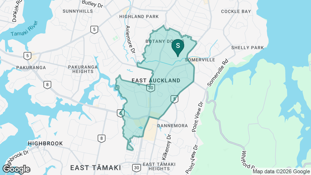 Botany Downs School static school zone map