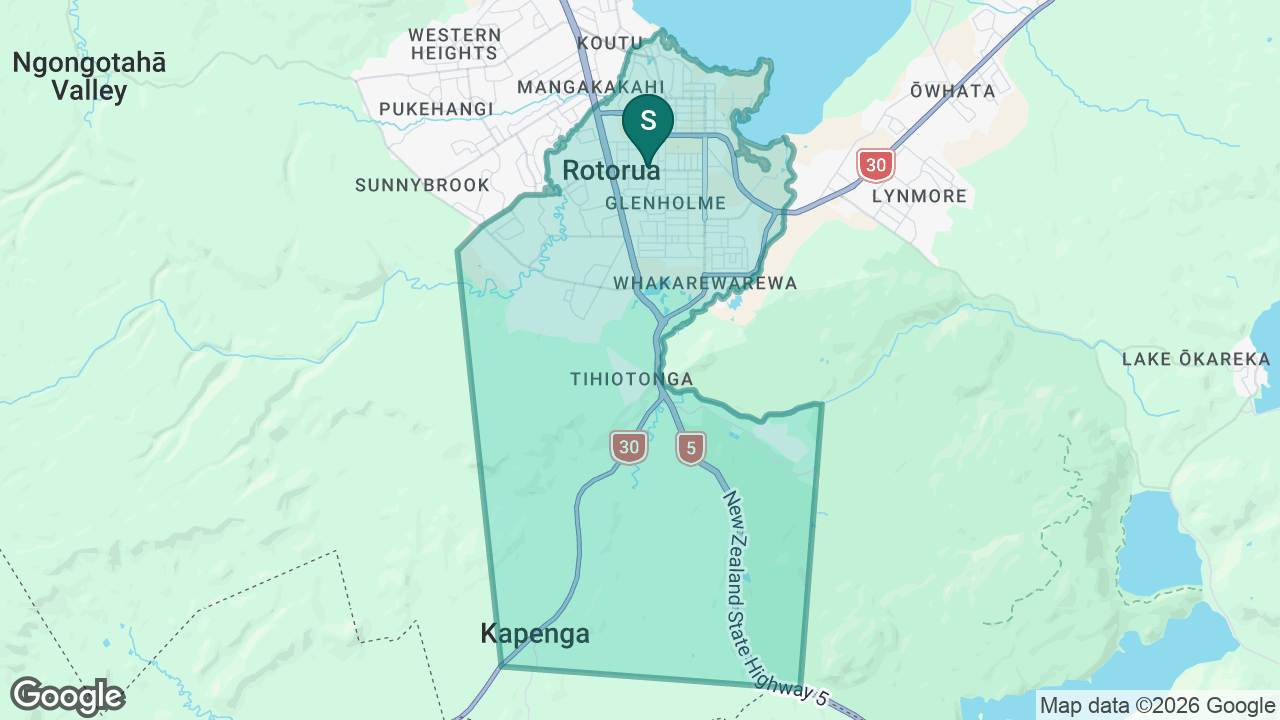 Rotorua Intermediate static school zone map