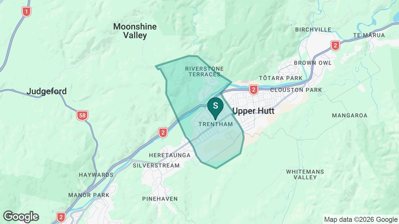 Trentham School static school zone map