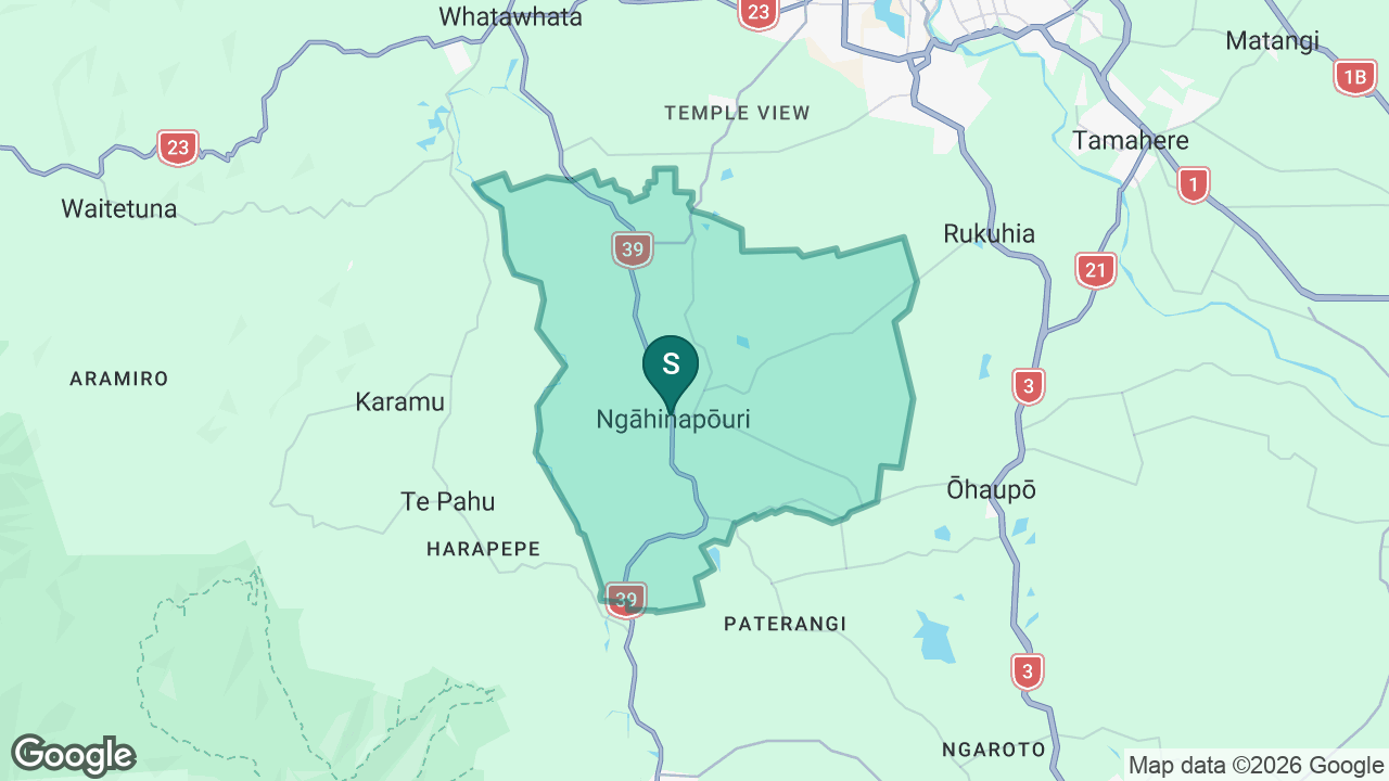 Ngahinapouri School static school zone map