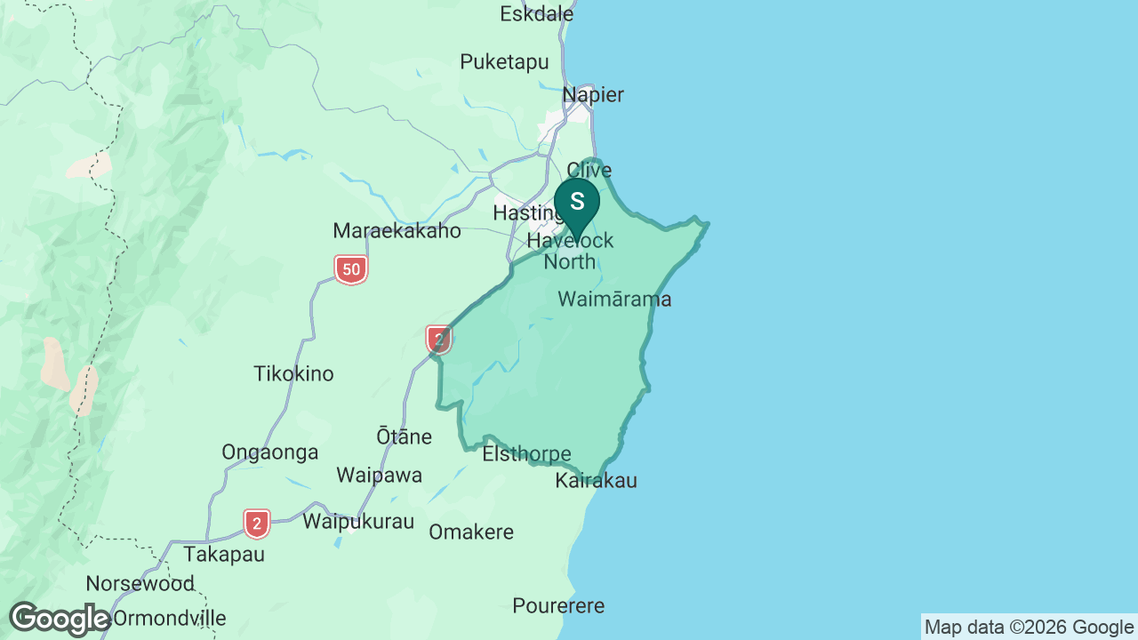 Havelock North High School static school zone map