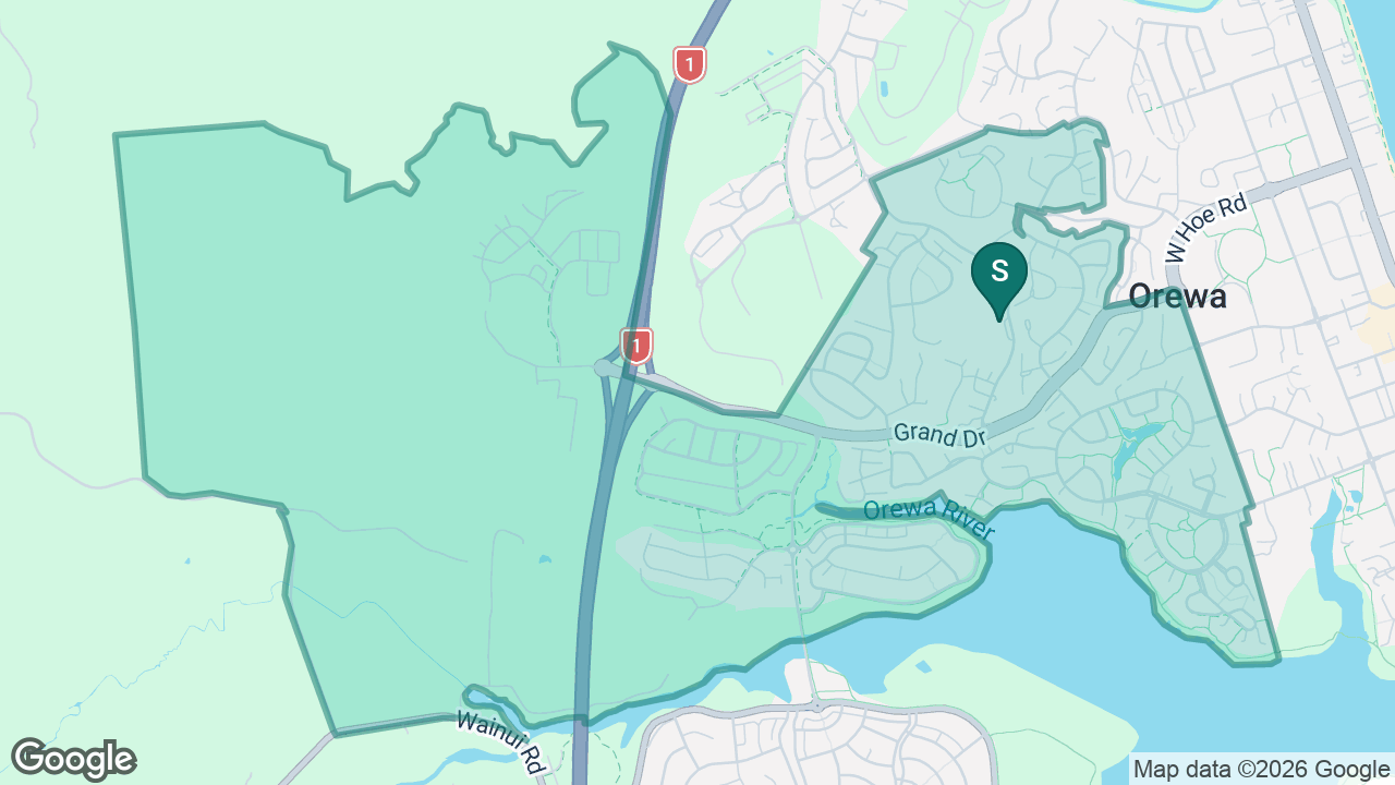 Orewa Primary School static school zone map