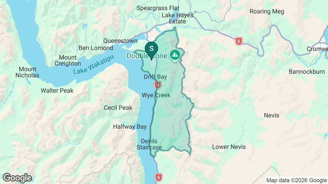 Te Kura Whakatipu o Kawarau static school zone map