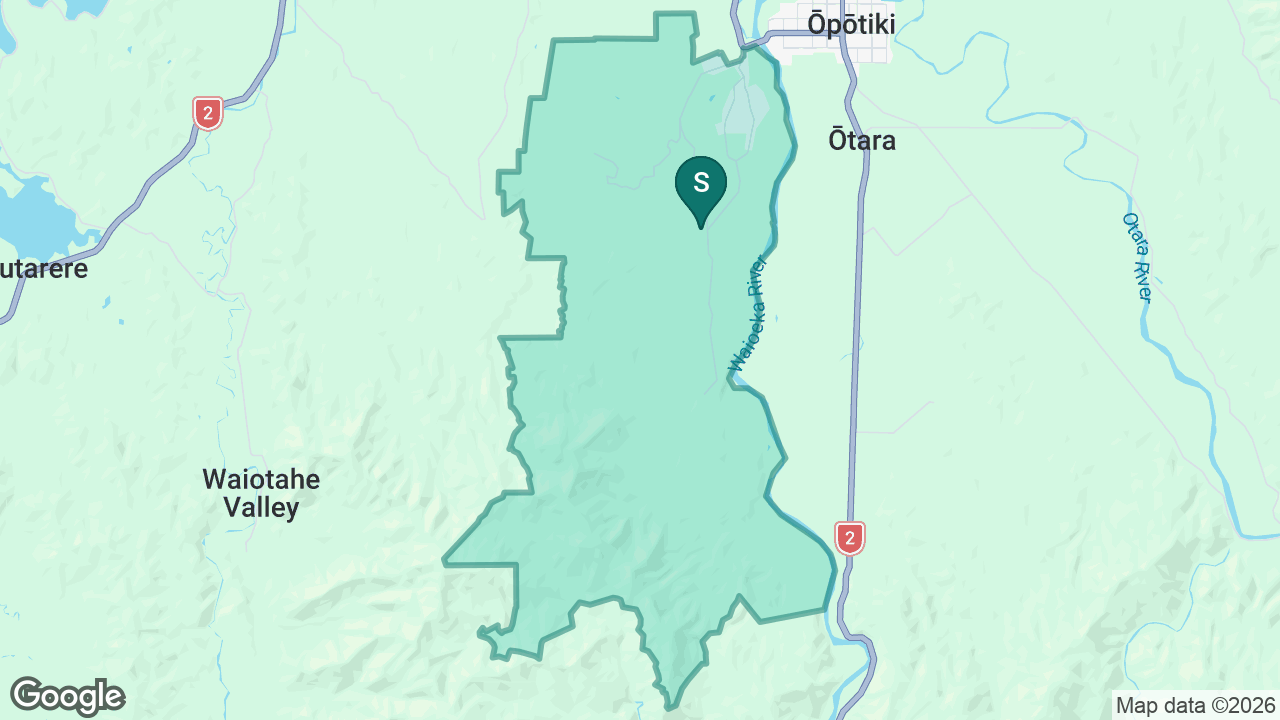 Woodlands School (Opotiki) static school zone map