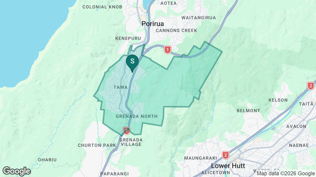 Tawa Intermediate static school zone map