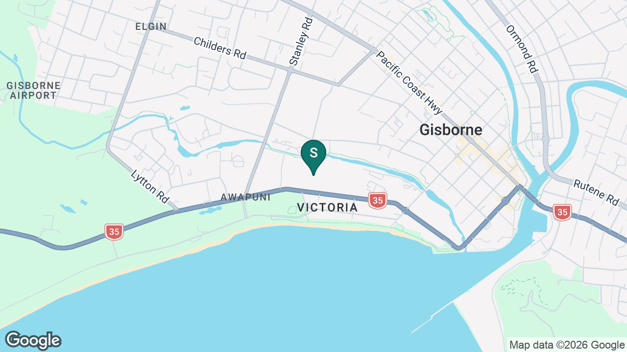 Awapuni School (Gisborne) static school zone map