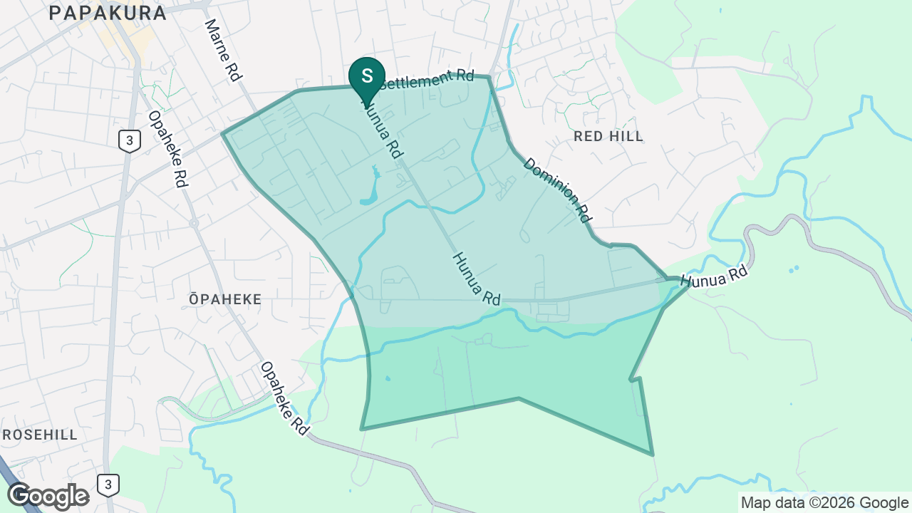 Edmund Hillary School static school zone map