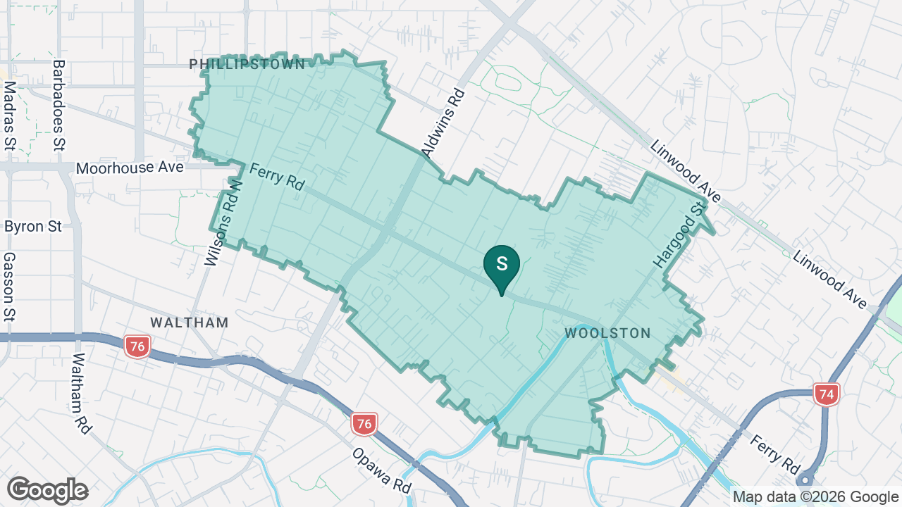 Te Waka Unua School static school zone map