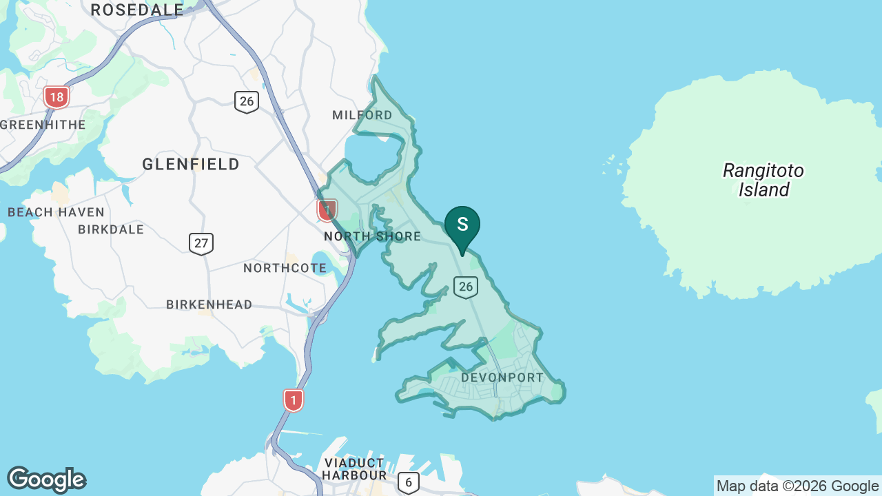 Takapuna Grammar School static school zone map
